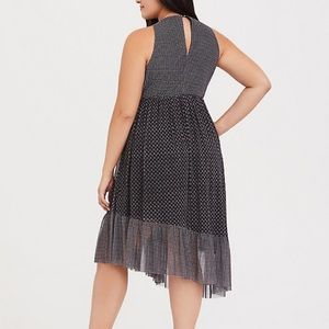 Torrid black diamond mesh asymmetrical dress